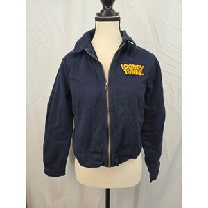 Looney Tunes Bugs Bunny Navy Blue Workwear Jacket Thats All Folks Small